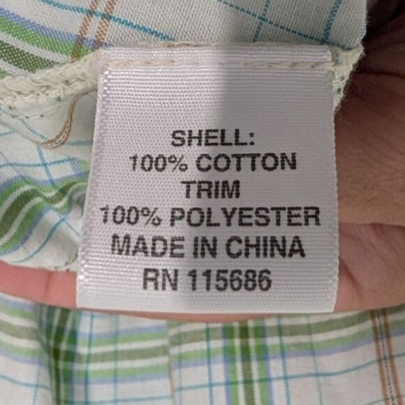 J3 Workshop Johnny Was Fairy Tails Shirt Womens Size Medium Green Plaid Floral - Picture 6 of 15